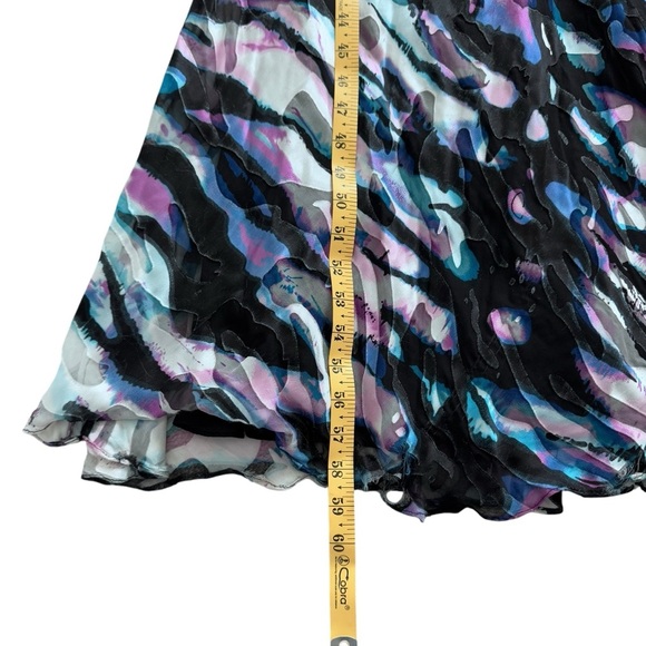 Camille la Vie BLACK BLUE MULTI COLOR STRIPES BEADED PROM FORMAL GOWN DRESS 4 - Picture 10 of 15